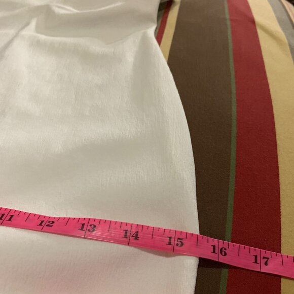 ZARA Women's Dress White Sleeveless Midi Bodycon Square Neckline Stretch S Y2K - Picture 16 of 16